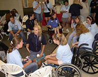 Young people with disabilities engaging in small group discussions at the CA Youth Leadership Forum